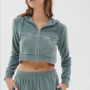 iets frans mossy green zip-up hoodie